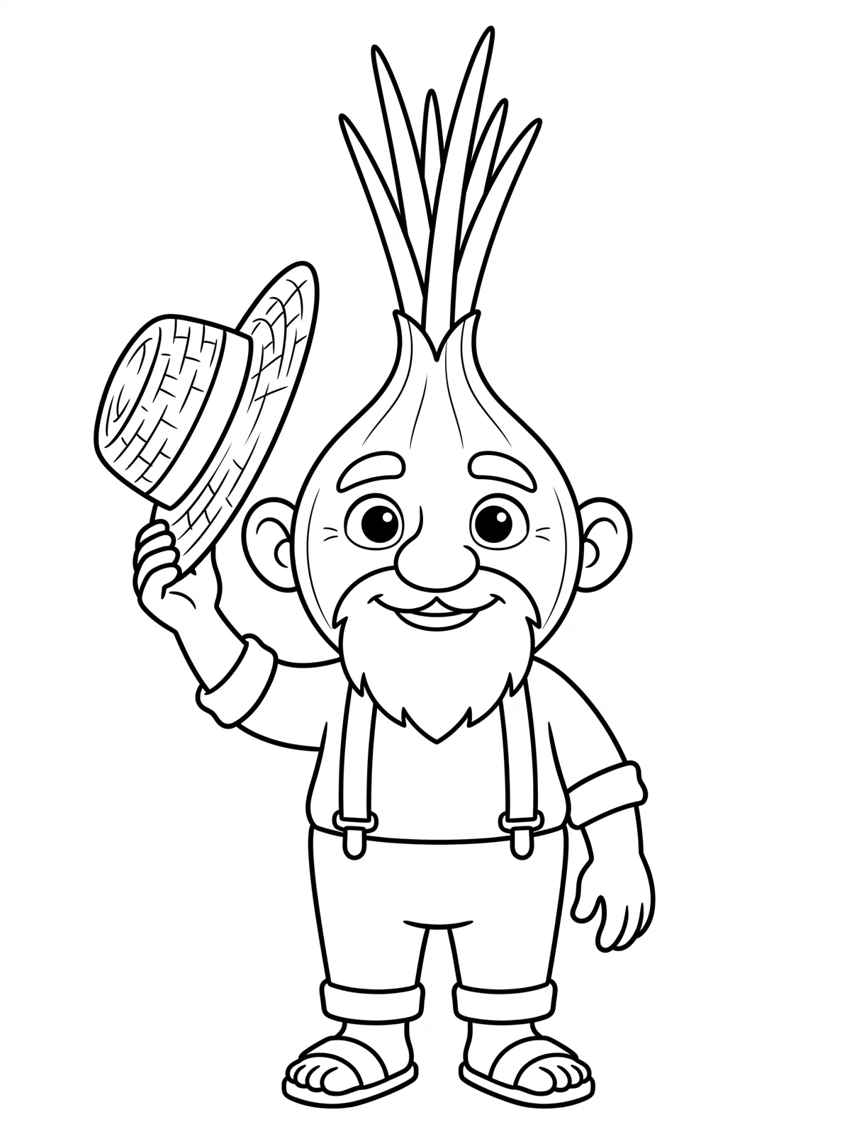 Ausmalbild Fridolin Frühlingszwiebel